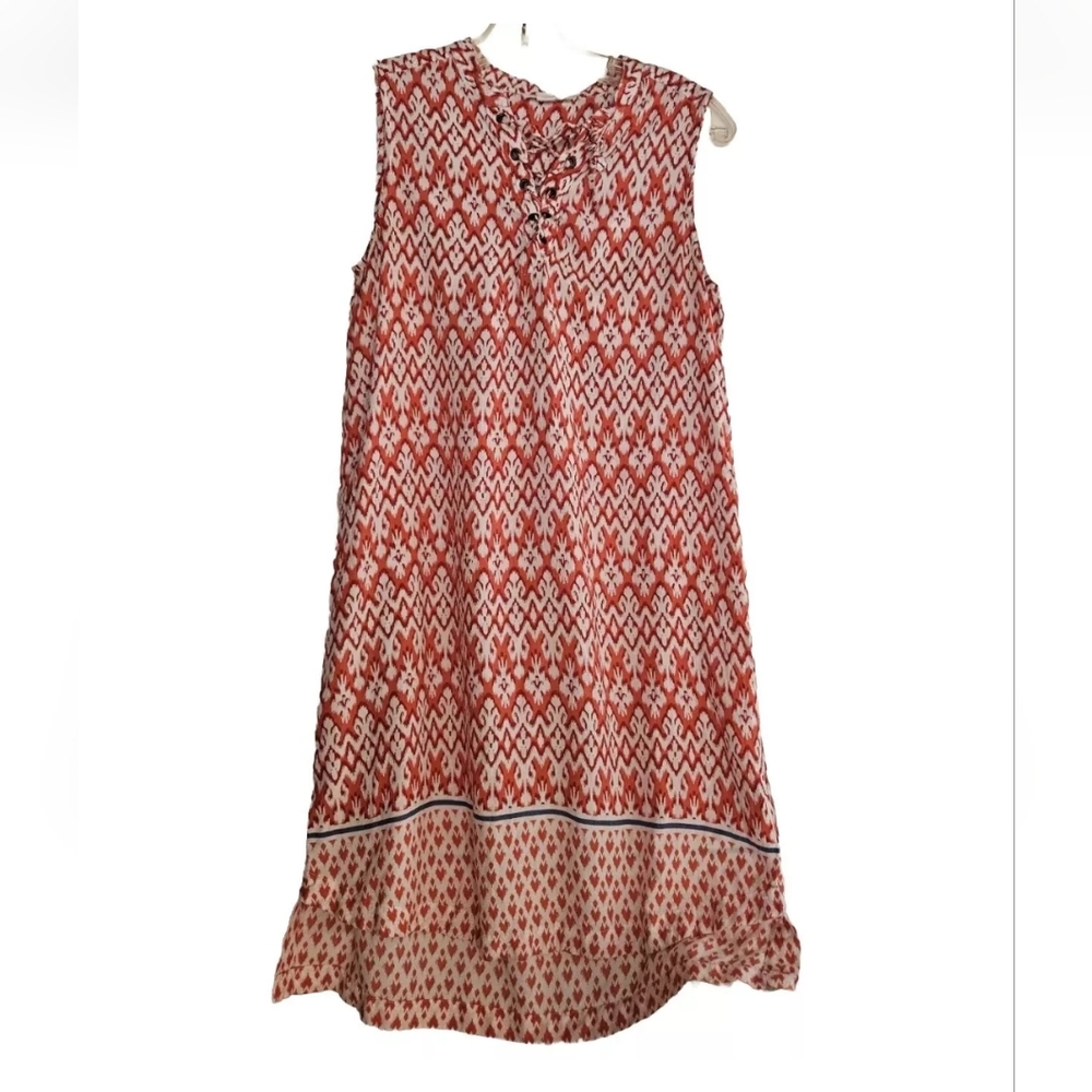 Beach Lunch Lounge Sleeveless Dress Top Multi Color Size Small